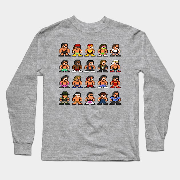 80s WWF 8-bit Pixel Art Long Sleeve T-Shirt by 8-BitHero